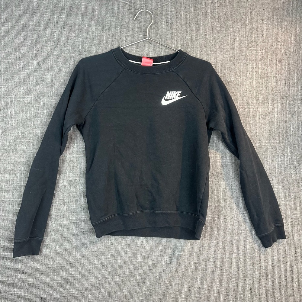 Nike Sweatshirt Women's XS‎ Black Pullover Long Sleeve Logo Activewear